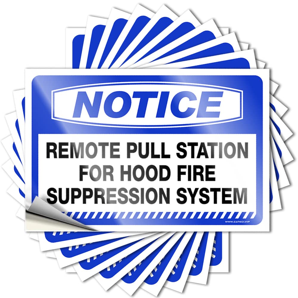 Must Saying Bottle | Notice Remote Pull Station for Hood Fire Suppression System Crazy Motorcycle Sticker Pack(8X12CM)