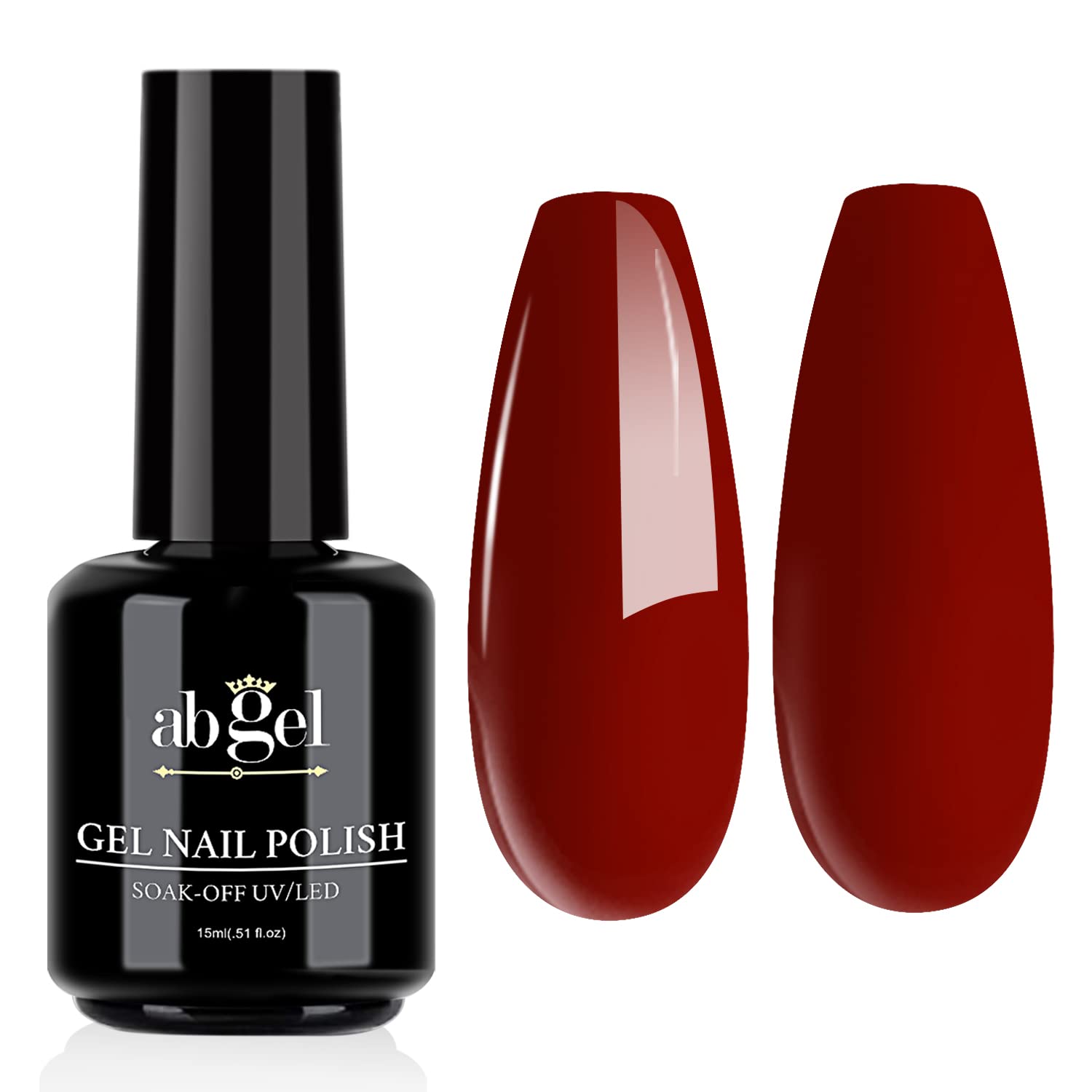 ab gel Wine Red 15ml Soak Off UV LED Nail Gel Polish,0.5fl. oz