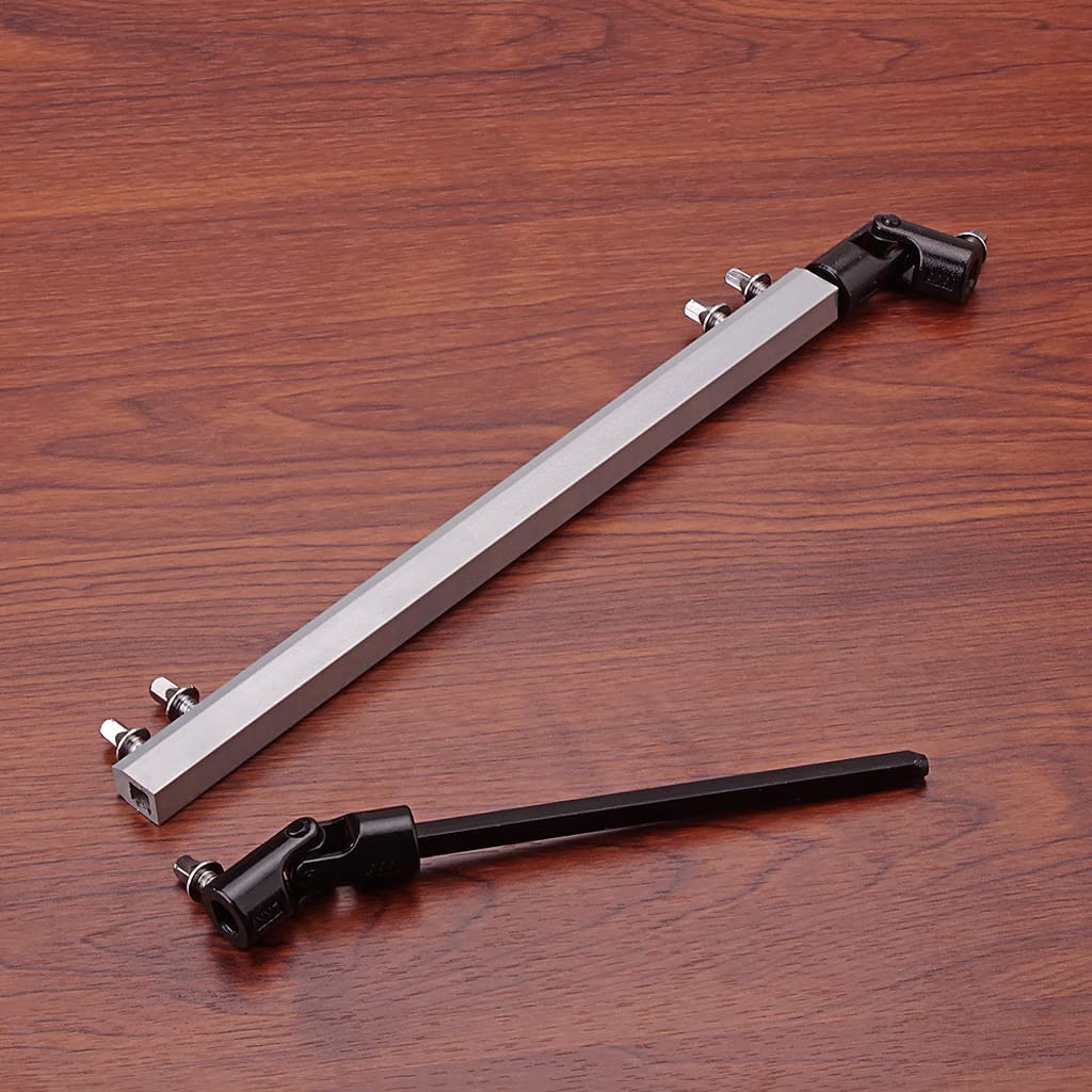 Alnicov Doppio pedale tamburo Link Bar Bass Drum Pedal Drive Shaft Ricambio per Drum Kit Argento