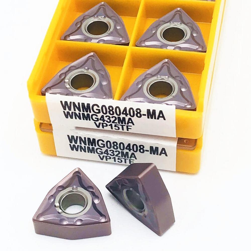 Inserto de carburo WNMG080404 WNMG080408 MA VP15TF UE6020 US735 Herramienta de torneado de metal externo de alta calidad Herramienta de torneado de fresado CNC(WNMG080408 MA UE6020,10PCS)