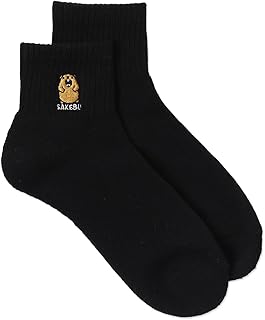 [ウィゴー] モチーフ ロゴ 刺繍 アンクル パイル ソックス 靴下 ワンポイント スクール レディース 23-25cm