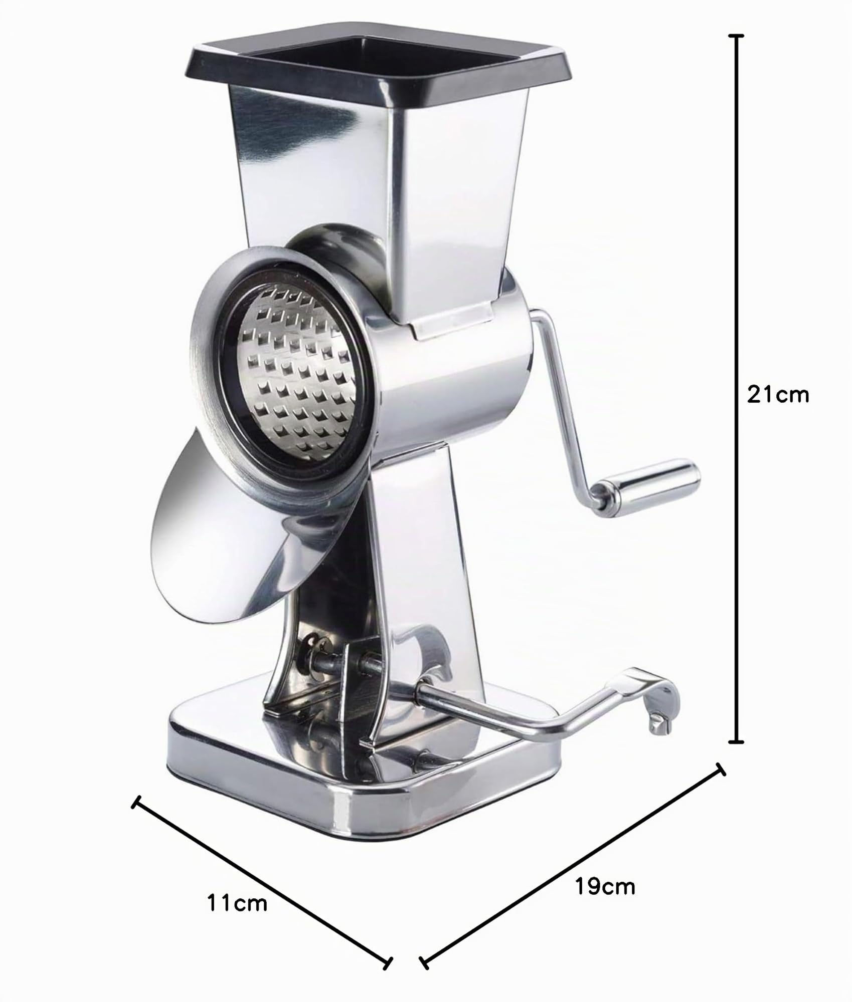 Westmark Moulin à Amandes en Acier avec 2 Tambours de Coupe et Pied Ventouse, Dimensions : 21cm, Acier Inoxydable/Plastique, Exklusiv, Argent/Noir, 97172260