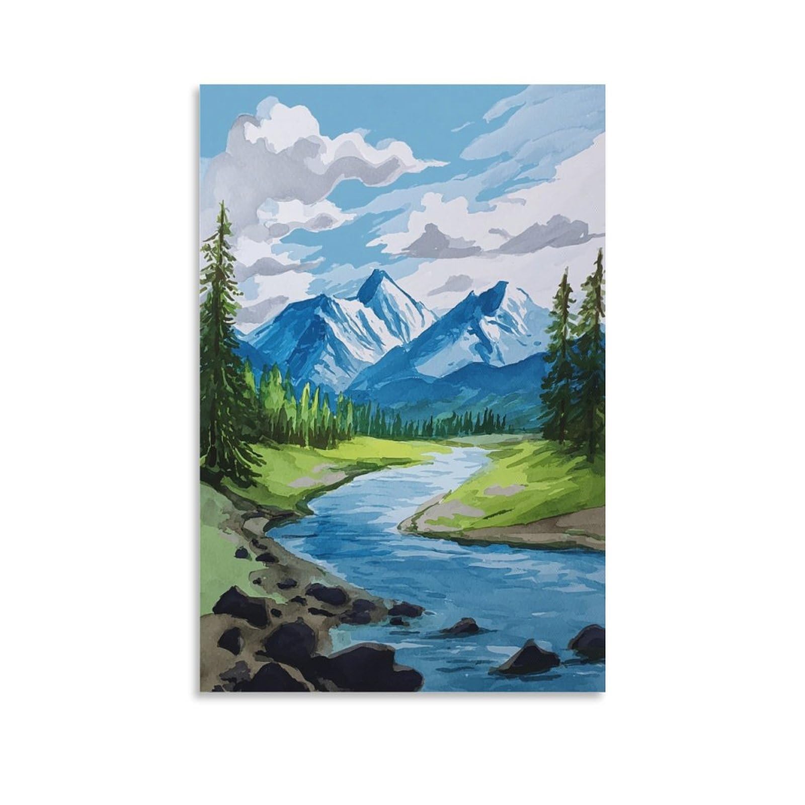 ZBBGGOZ Jasper National Park Poster 24x36inch(60x90cm) Vintage Watercolor Canvas Art