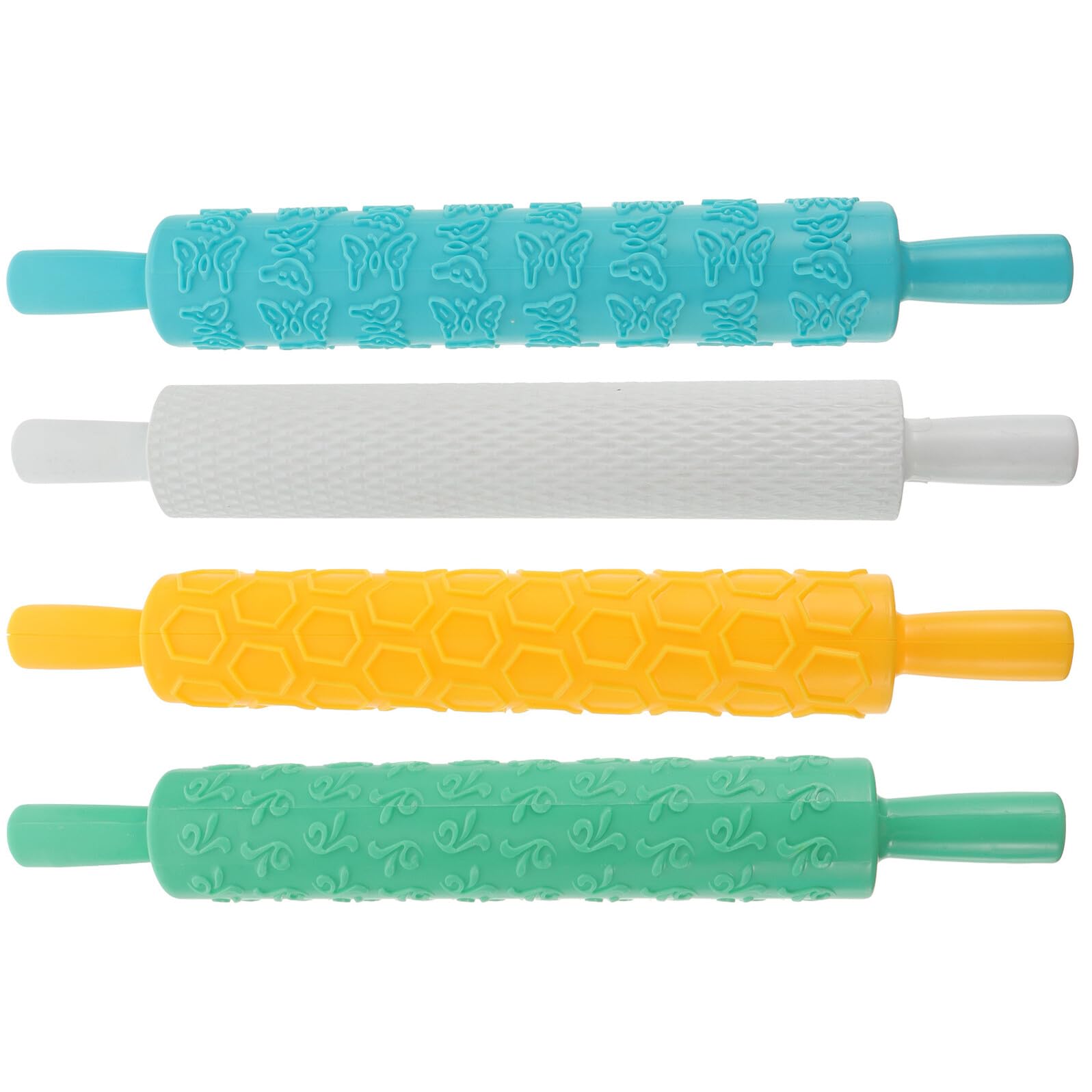 Rodillo Relieve de Galleta 4 Piezas de Plástico para Repostería