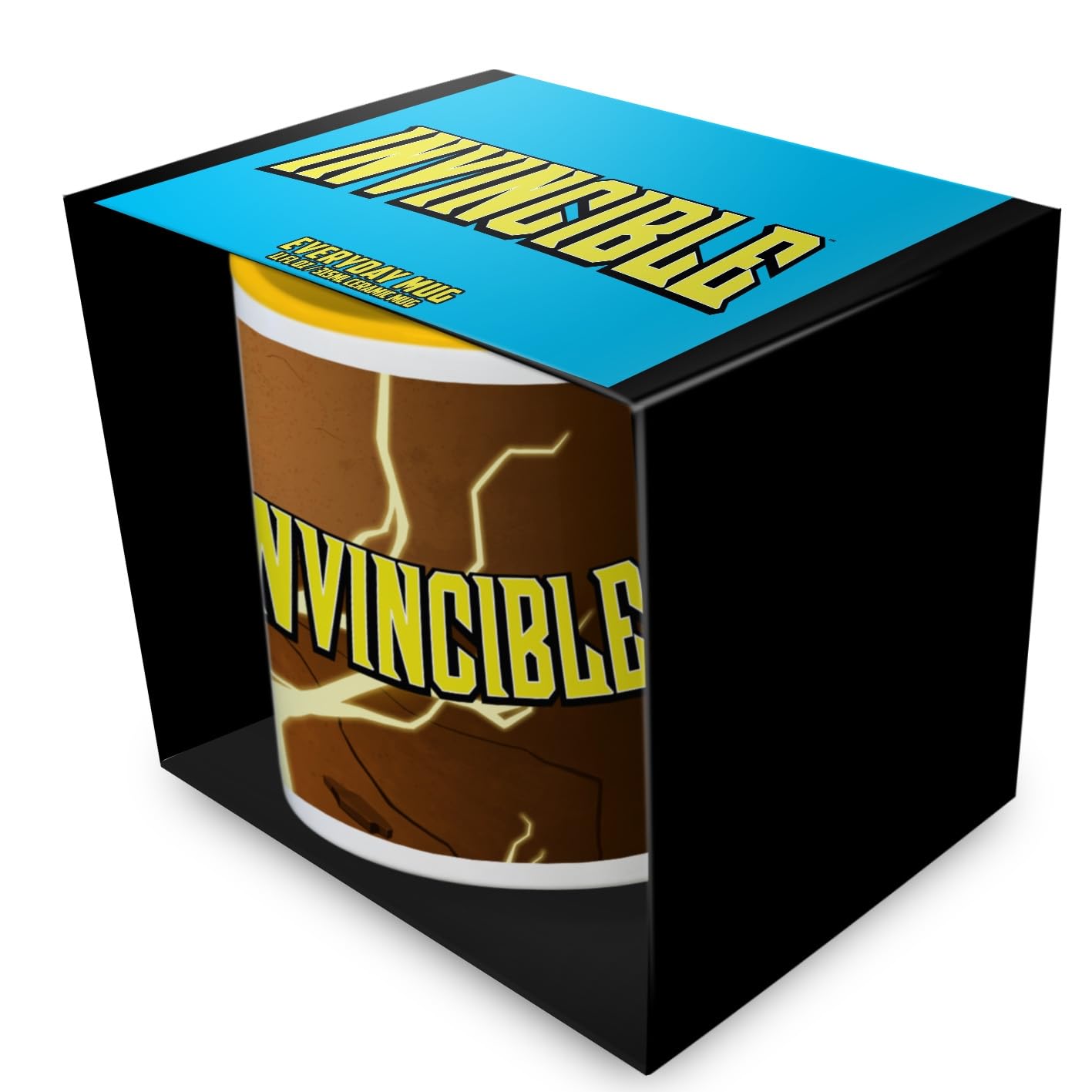 Invincible Mug, 315ml / 11oz Ceramic Cup, (Lightning) Yellow Coloured Inner, Officially Licensed Product, Superhero Drinkware for Comic Fans & Collectors