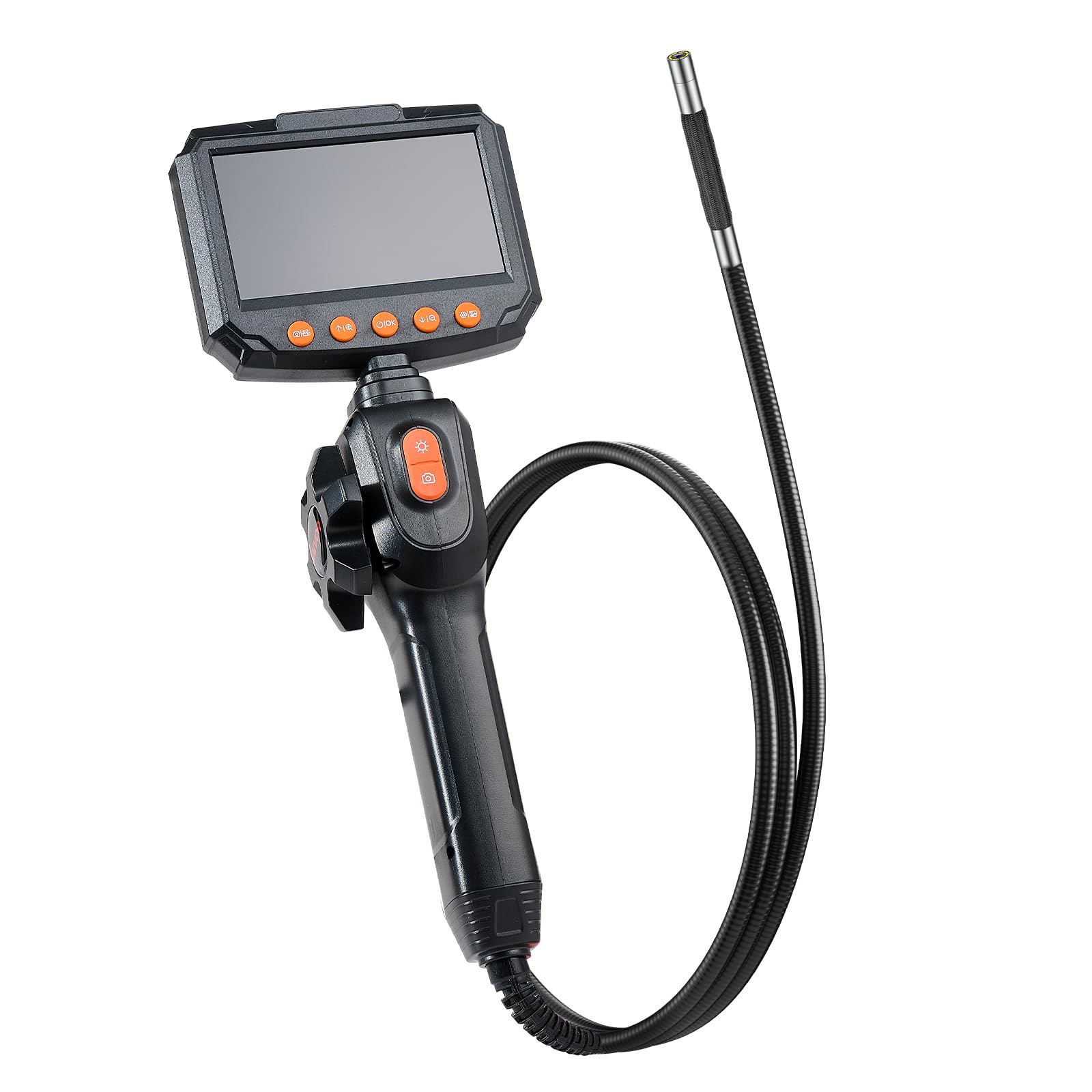 VEVOR Endoscopio Cámara de Inspección Articulado 180°, Cámara Inspección de Tuberías con Pantalla IPS, Sonda de 6,2 mm, Cable de 1,5 m, 8 Luces LED, 32 GB, Zoom 8X para Motores HVAC Espacios Reducidos