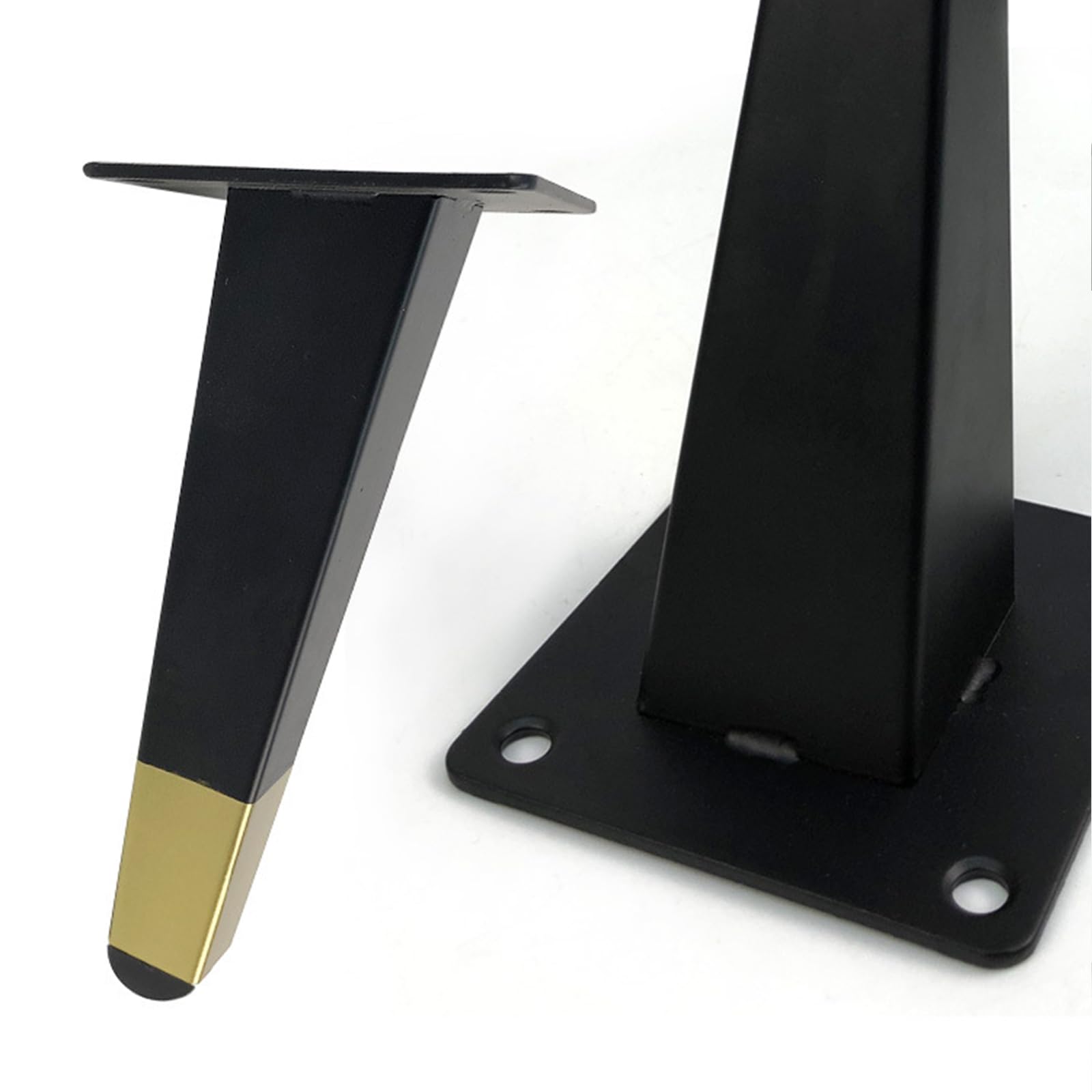 Generico Gambe per Mobili Nero Oro 4 Pezzi Supporto Piedini per Tavolo Nero Oro Vernice Spray in Ferro Piedini per Divano Altezza: 13-20 cm Piedini per Mobile 20 cm/7,9"