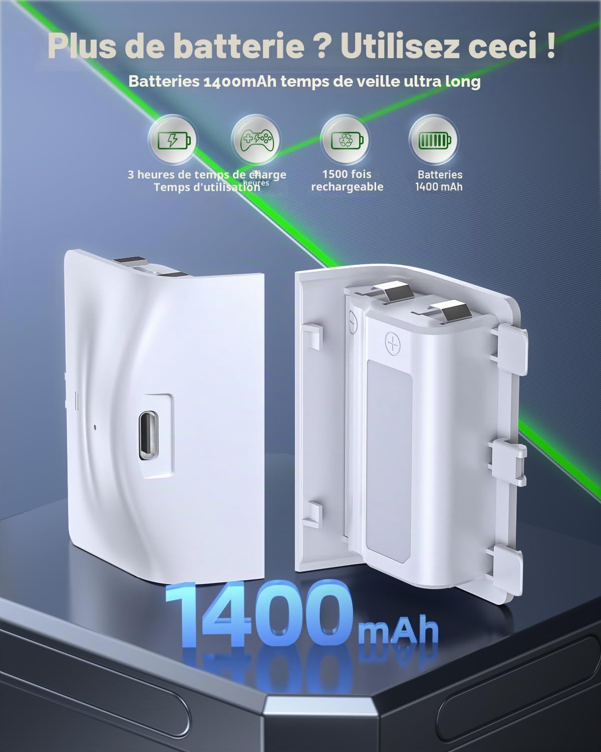 Support de Chargeur avec Ventilateur de Refroidissement pour Xbox Series S Console & Manette,Station d'accueil Verticale avec 2 x 1400mAh Batterie Rechargeable & Couvercle (Blanc)