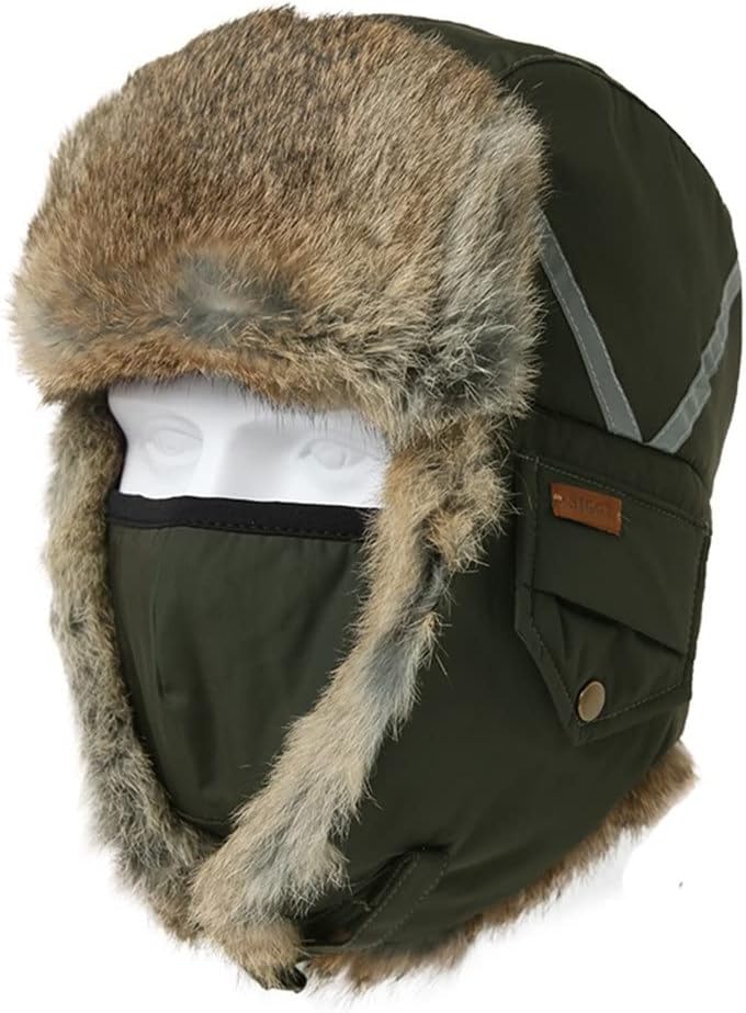 Man Bomber Hat Male Winter Hats Adult Russian Warm Snow Ski Cap