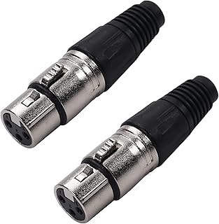 محول مقرن TRS صغير من هياربيت بمنفذ XLR انثى 3 دبوس سبائك الزنك لتسجيل استوديو الفيديو وانظمة الصوت قطع - LY-KNT021 فضي لمضخم