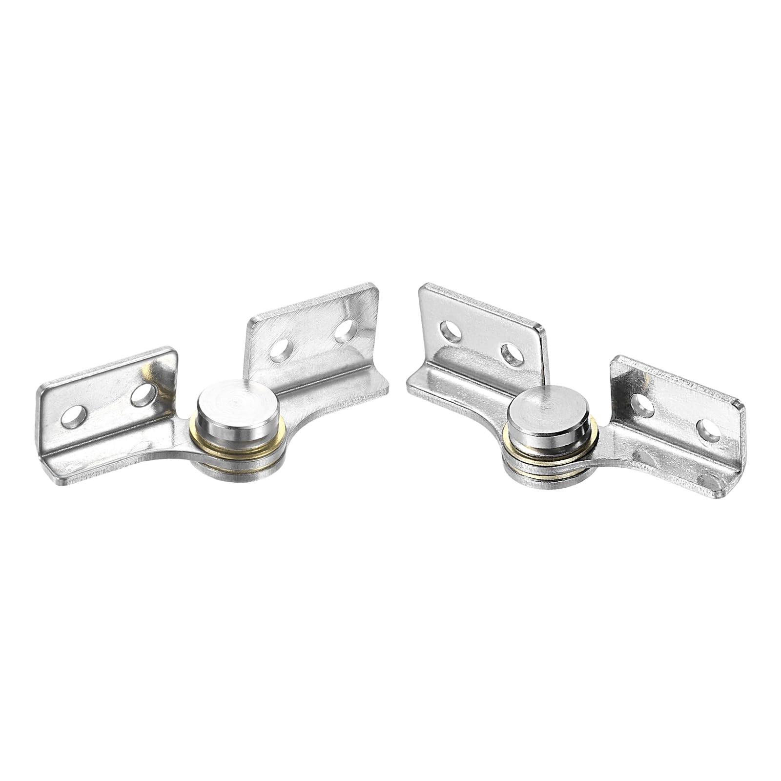 sourcing map 1Set 2 N.M Torque Shaft Hinges, 304 Stainless Steel Damping Flip Hinge for Folding Table, Windows, Doors, Wardrobe, Cabinets, Boxes, Silver