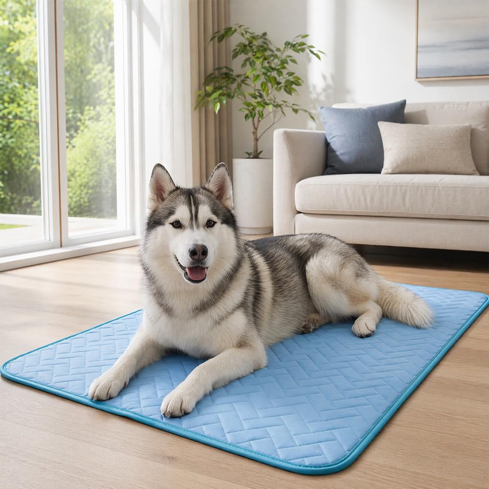 Cool Mat for Cats - 2026 New Soft Large Cool Pad, Non-Slip Mesh Bottom, Self Ice-Silk Polyester, Waterproof, Easy Clean, for Dog Crate, Car, Outdoor (S-40 * 30cm)