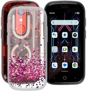 Phone Case for Unihertz Jelly Star 3", 360 Drop Protection Cover, [Ultra-Thin ] [Anti-Yellowing] Clear Silicone Shockproof Shell for Unihertz Jelly Star - Red Heart
