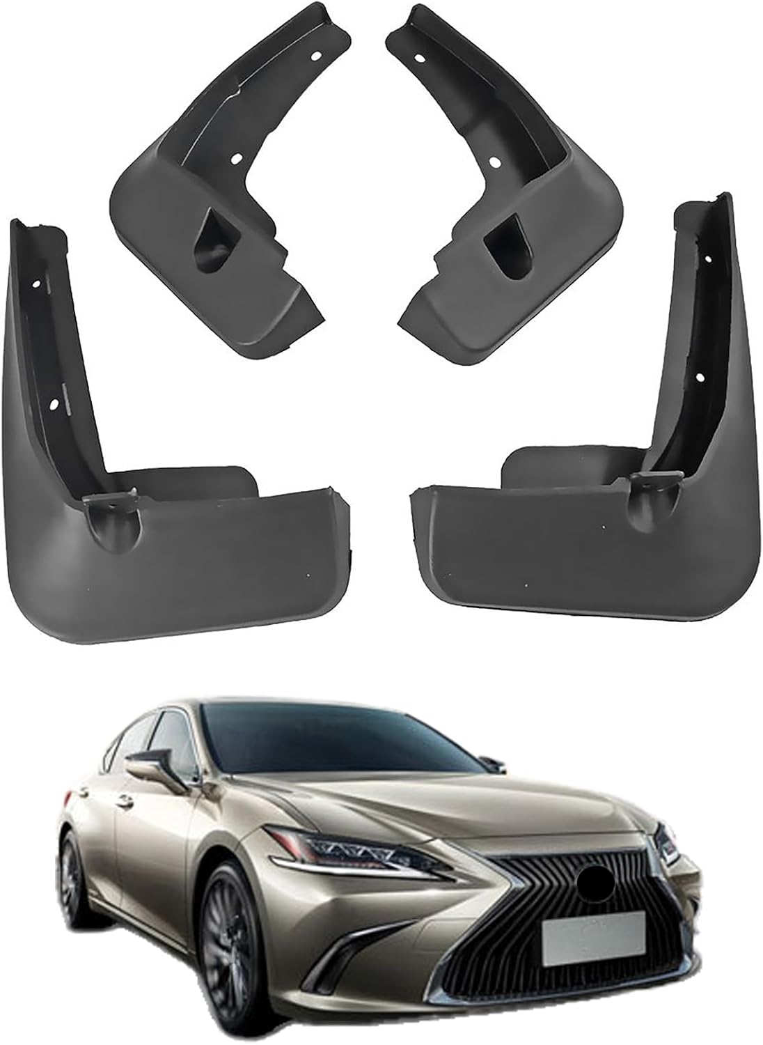 Mud Flaps for Lexus ES 2018 2019 2020-2025,Required All Weather Front & Rear Splash Guards Accessories No Drilling Sediment Protection PP Material Mud Guards