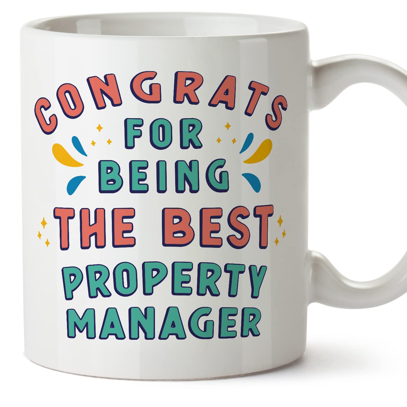 MUGFFINS Property Manager Mug - in English - Congrats for Being The Best - Funny Gift for Colleagues - Ceramic 11oz Mug — image 1