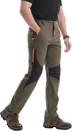 Walking Trousers for Men Winter Waterproof Fleece