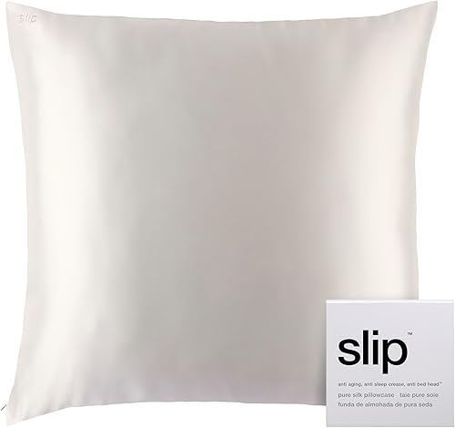 Slip Silk Reißverschluss Euro Pillowcase – 100 % reine Maulbeerseide, weiße Farb