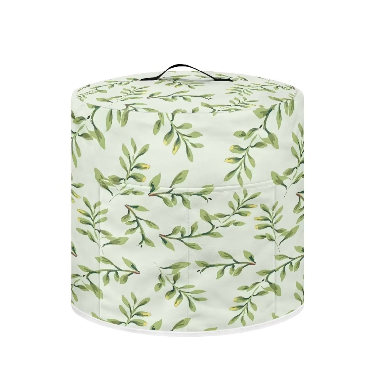 NETILGEN Dust Cover for 6 Quart Instant Pot and Extra Accessories, Dust Protection Easy Cleaning Pressure Cooker Cover Electric Appliance Cover Air Fryer Accessories with Pocket, Green Leaf