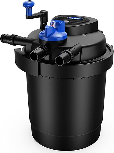 Miniatura 1 de Filtro biológico de estanque a presión,Filtro de estanque de 1580 GPH con luz de 15 W,Filtro bio presurizado de 6000L para estanque al aire libre