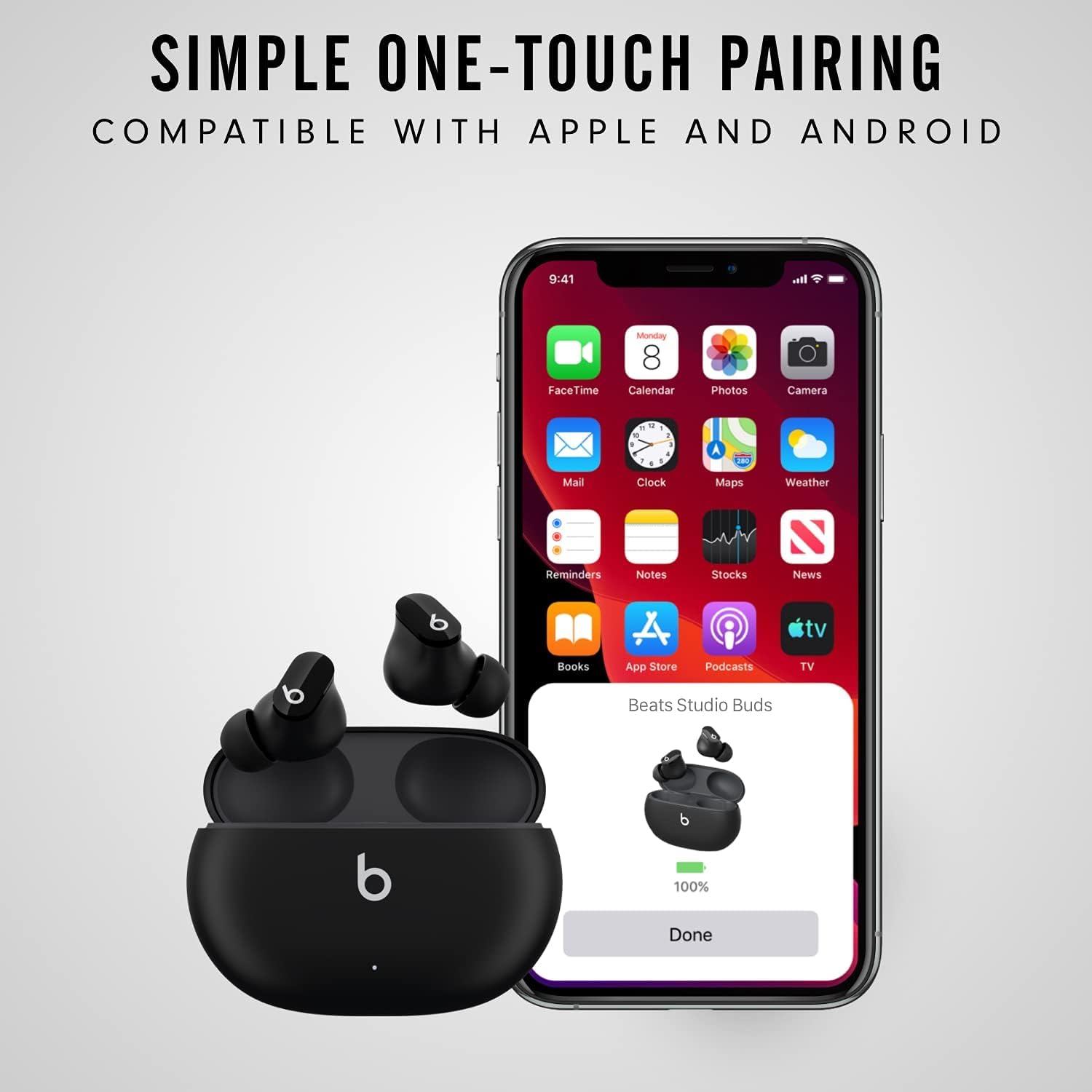 Ricambio singolo per orecchio sinistro per Beats Studio Bud (non per Bud+) (nero)