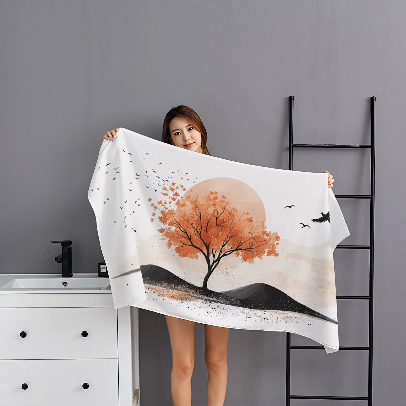 2 szt., bardzo duże 100 x 220 cm, kremowy, szybkoschnący ręcznik z mikrofibry, bez piasku, plażowy, lekki podróżny, kompaktowy ręcznik kempingowy z torbą do przechowywania, chłonny, dla kobiet