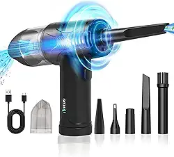 Aspirador de pó sem fio portátil coletor de pó doméstico 2 em 1 soprador de sucção,55000 RPM Espanador de ar comprimido/soprador de ar sem fio