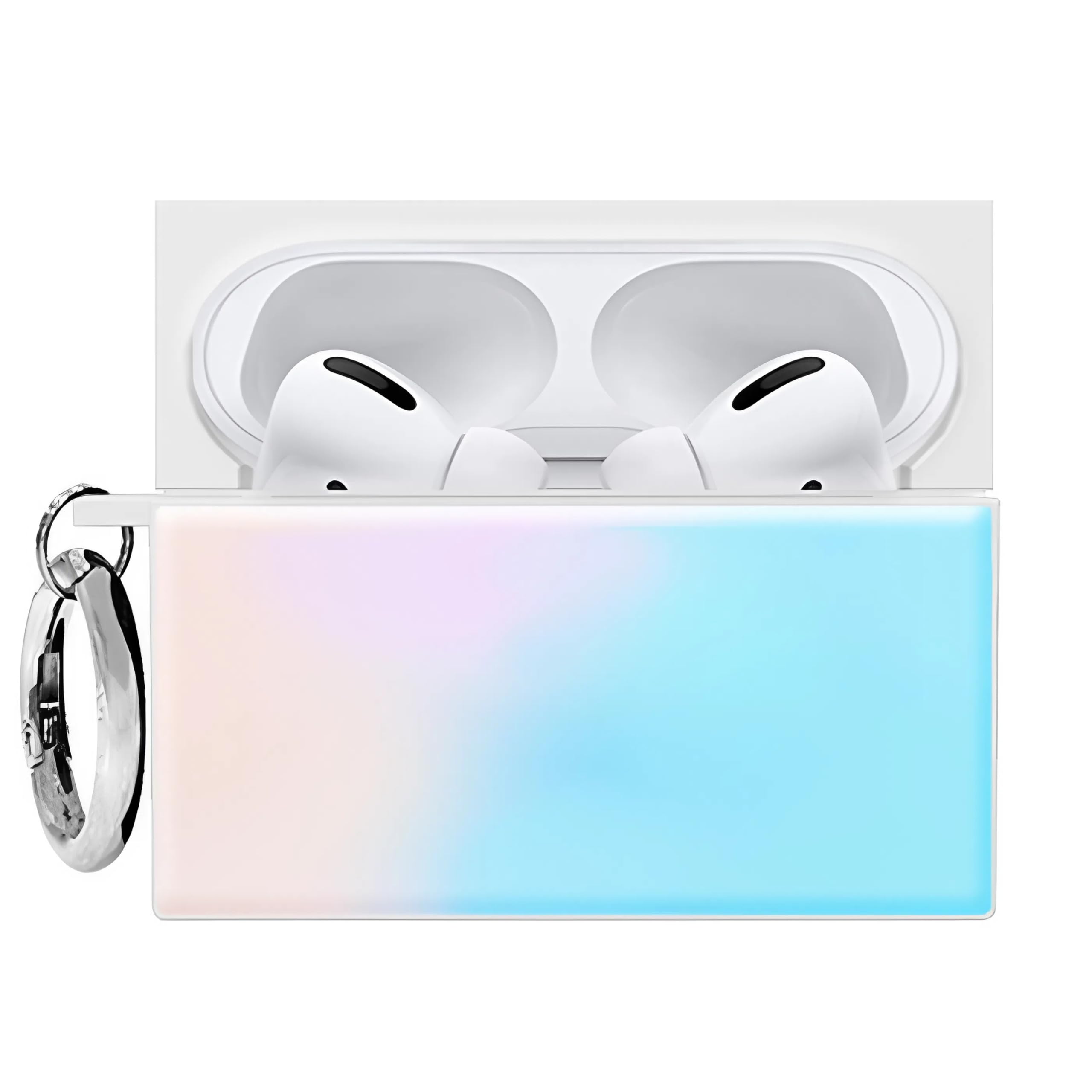 Flaunt Official Square AirPods Pro Case with Silver Ring - Compatible with AirPods Pro 2nd / 1st Generation - Wireless Charging - Lightweight &