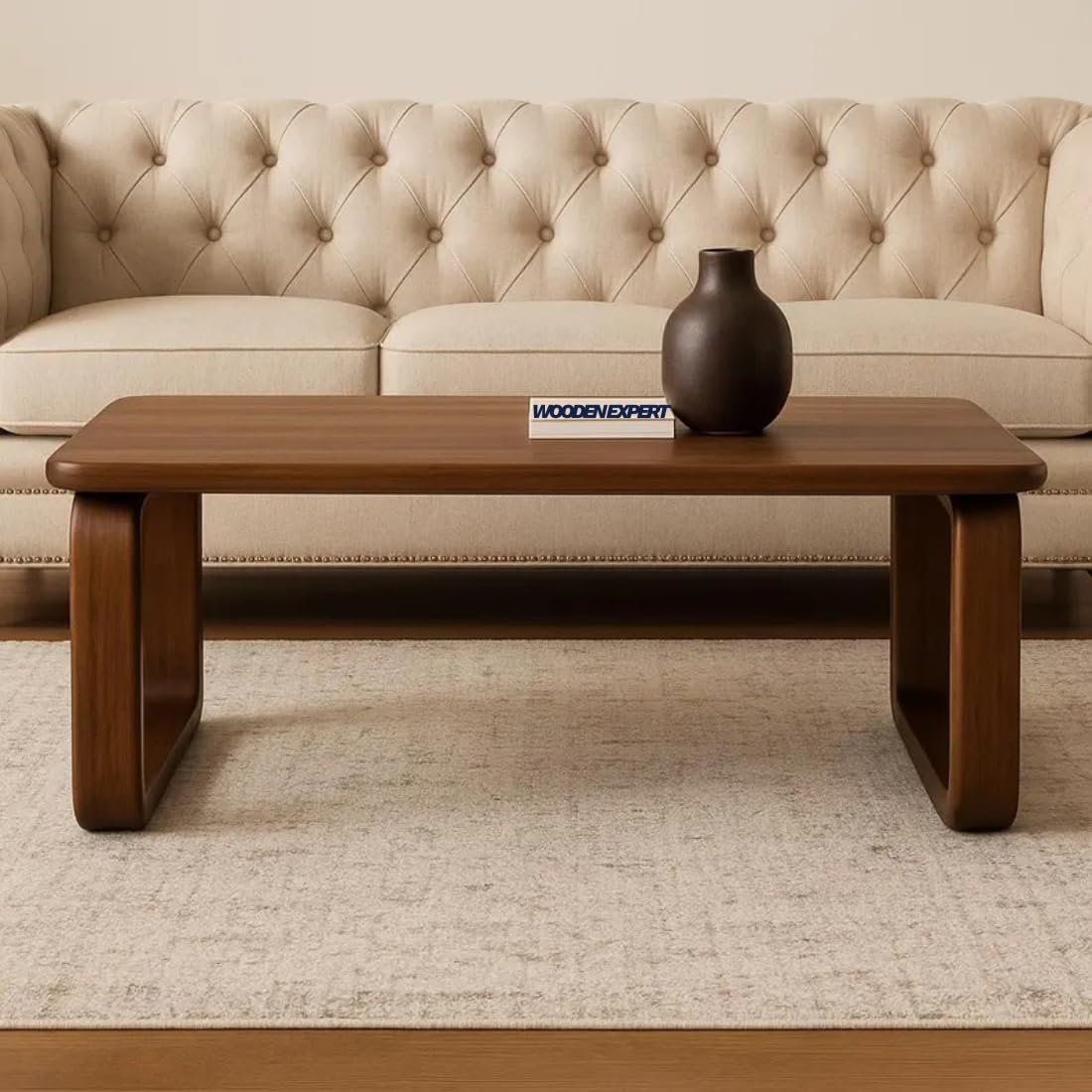 Handmade Solid Wood Coffee Table for Living Room Wooden – Modern Walnut and Oak, Minimalist Mid-Century Design Coffee Table for Living Room Wooden 70x38x*40Cm (Oak Finish)-image-15