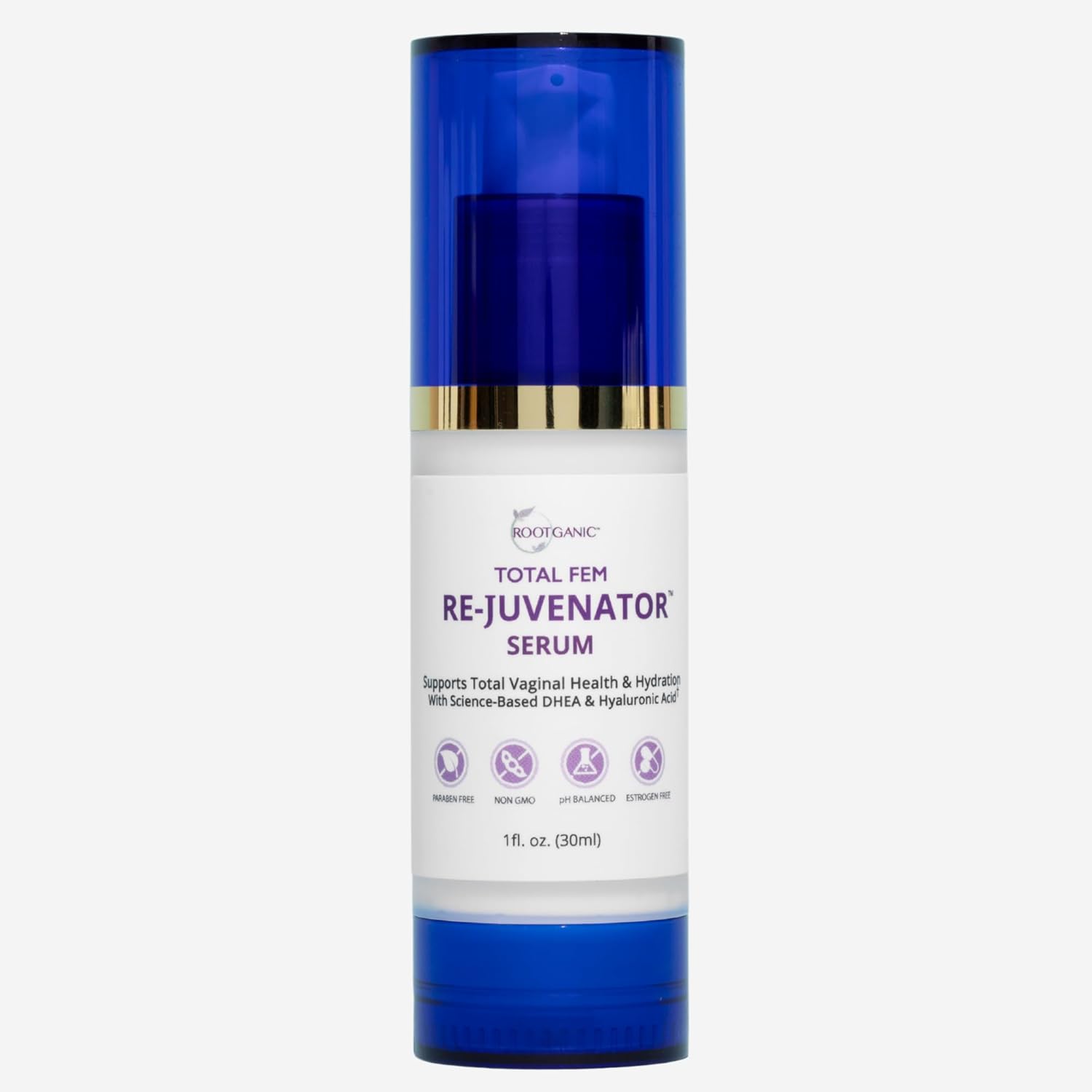 Total Fem ReJuvenator Serum - Internal Vaginal Moisturizer with DHEA and Hyaluronic Acid - Hormone-Free Intimate Vaginal Support for Menopause, Postpartum and More - 30ml
