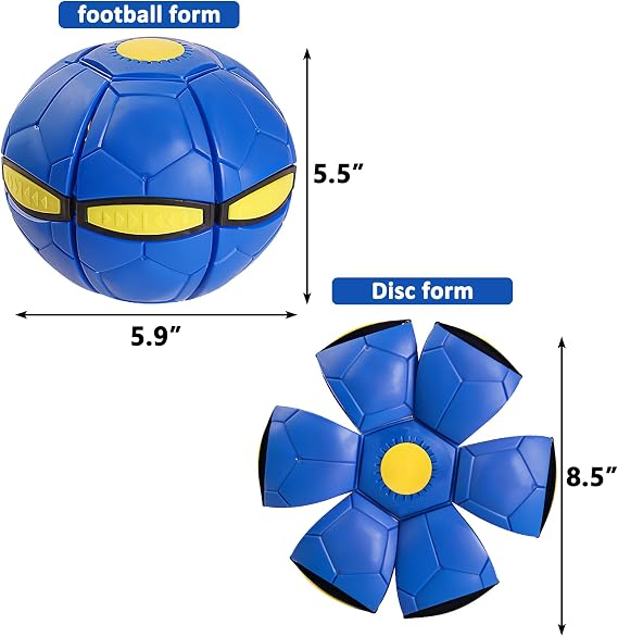 Magic Ball, Football Shaped Magic Bouncing Ball,Interactive Pop-Up Transform, Interaction Game with 3 Light for Adults/Dad/Family