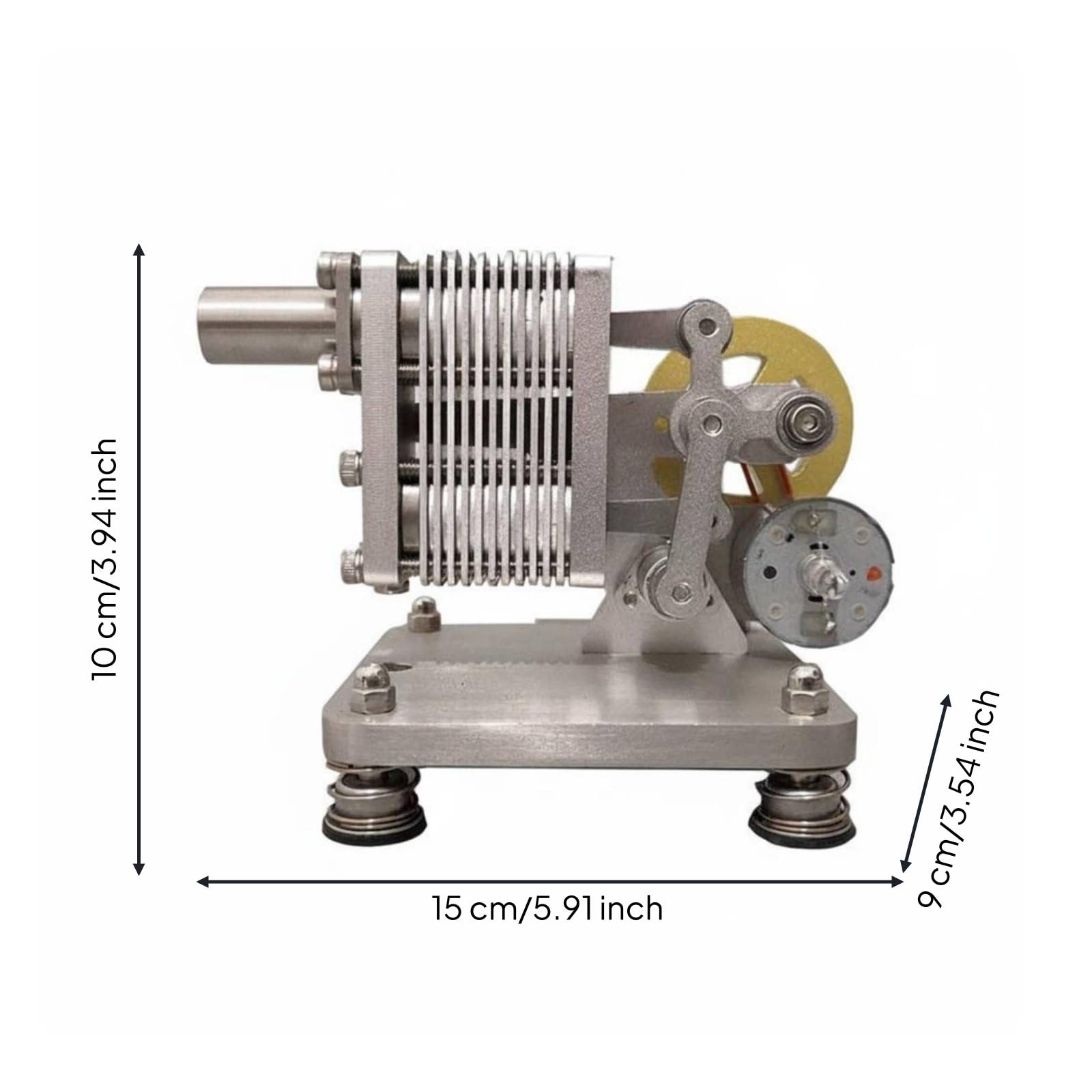 Physics Learning Engine Lernmotor Modell Stirlingmotor Dampfmaschine Experimentiergerät Robuster Metall Aufbau mit Schaukelarm Kolbenlauf für Klassenraum Lehrer Hobbyraum, Generator Model