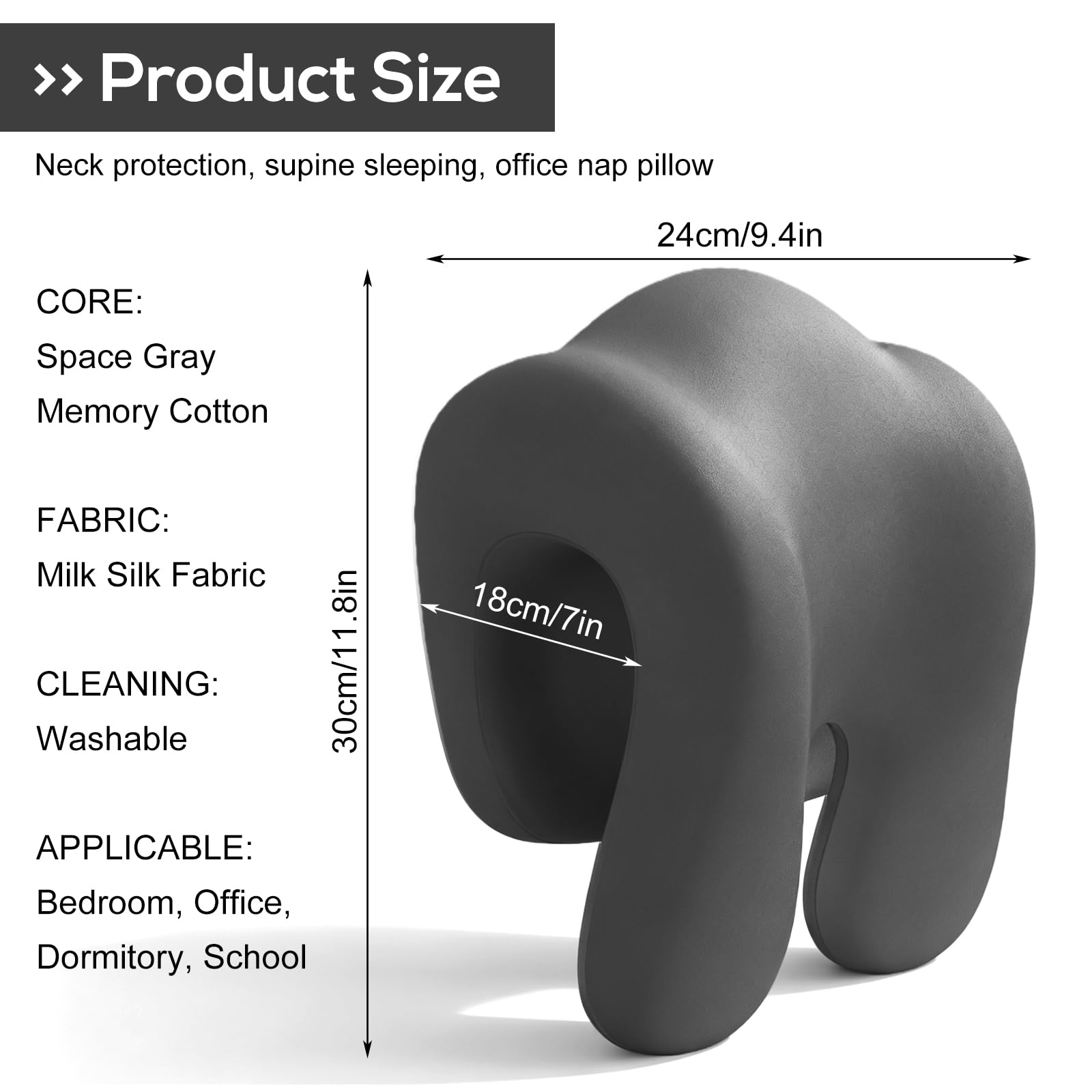 Appuie-tête de Voiture en Mousse à Mémoire de Forme – Coussin de Cou Ergonomique Haute Densité pour Confort de Conduite – Noir