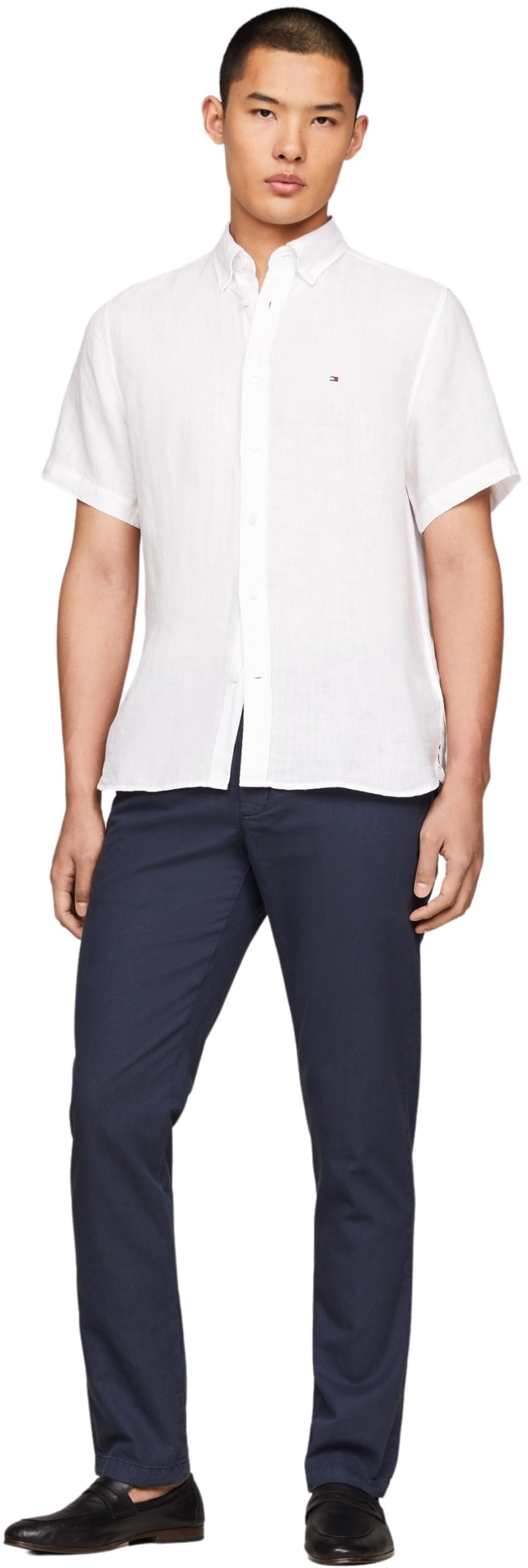 Tommy Hilfiger Pigment Dyed Linen RF Shirt S/S Mw0mw35207 Camisas Casuales Hombre (Pack de 1)