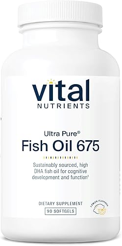 Vital Nutrients Aceite de pescado Ultra Pure® 675 | Apoya el desarrollo y la función cerebral* | Ácido graso Omega-3 de alto contenido DHA de origen
