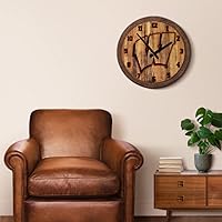 Vista 71 de The Fan-Brand NCAA Oklahoma Sooners: Faux Barrel Top Wall Clock Sports Team Bar Sign Décor - Home Man Cave, Party Decoration - Made On Demand