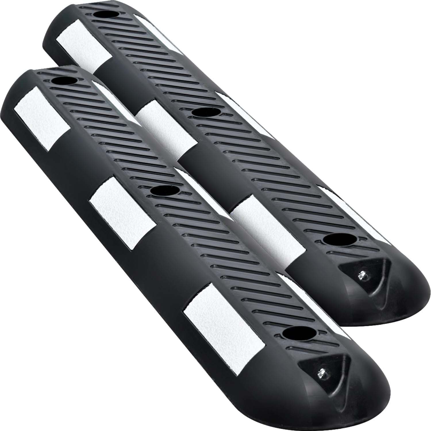 2Pack 40" Inch Traffic Lane Divider Road Delineator Channelizer Garage Parking Lot Space Separator Curb System - Black
