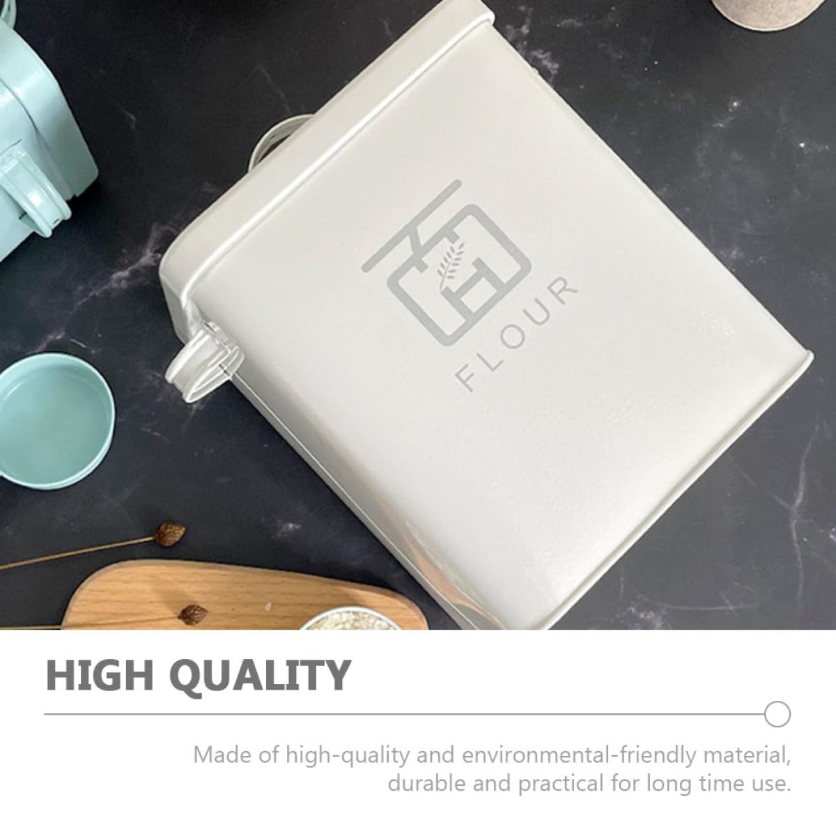 Zerodeko Haushalts Reisbox aus Eisen, Weiß, Multifunktional | Mehlaufbewahrungseimer, Sichere Lagerung, Küchenaccessoire für Vorräte