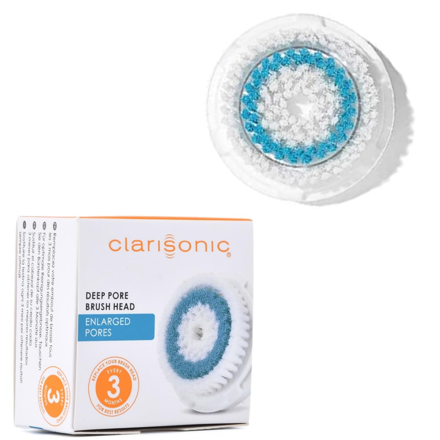 ClarisonicDeep Pore Facial Cleansing Brush Head Replacement | Compatible with Mia 1, Mia 2, Mia Fit, Alpha Fit, Smart Profile Uplift and Alpha (1count)