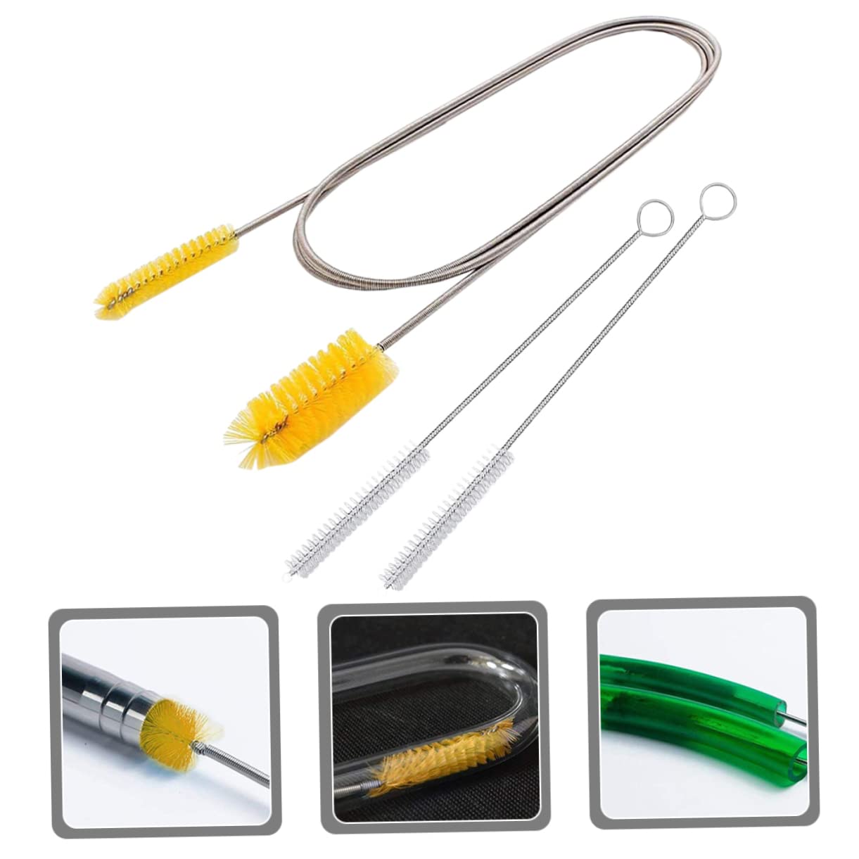 Healvian 4sätze Flexible Rohrreinigungsbürste Set Teiliges Doppelköpfiges Reinigungstool Für Aquarien Und Abflüsse Drehbar Biegsam Und Langlebig