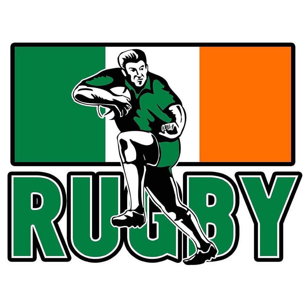 Wee Blue CooPainting Sport Ireland Rugby Football Flag Irish Player Art Print Poster Wall Decor 12X16 Inch