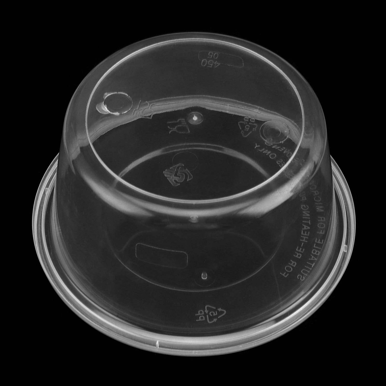 SEUNMUK Lot de 100 récipients à emporter ronds en plastique transparent de 450 ml avec couvercle, pour cuisine, restaurant