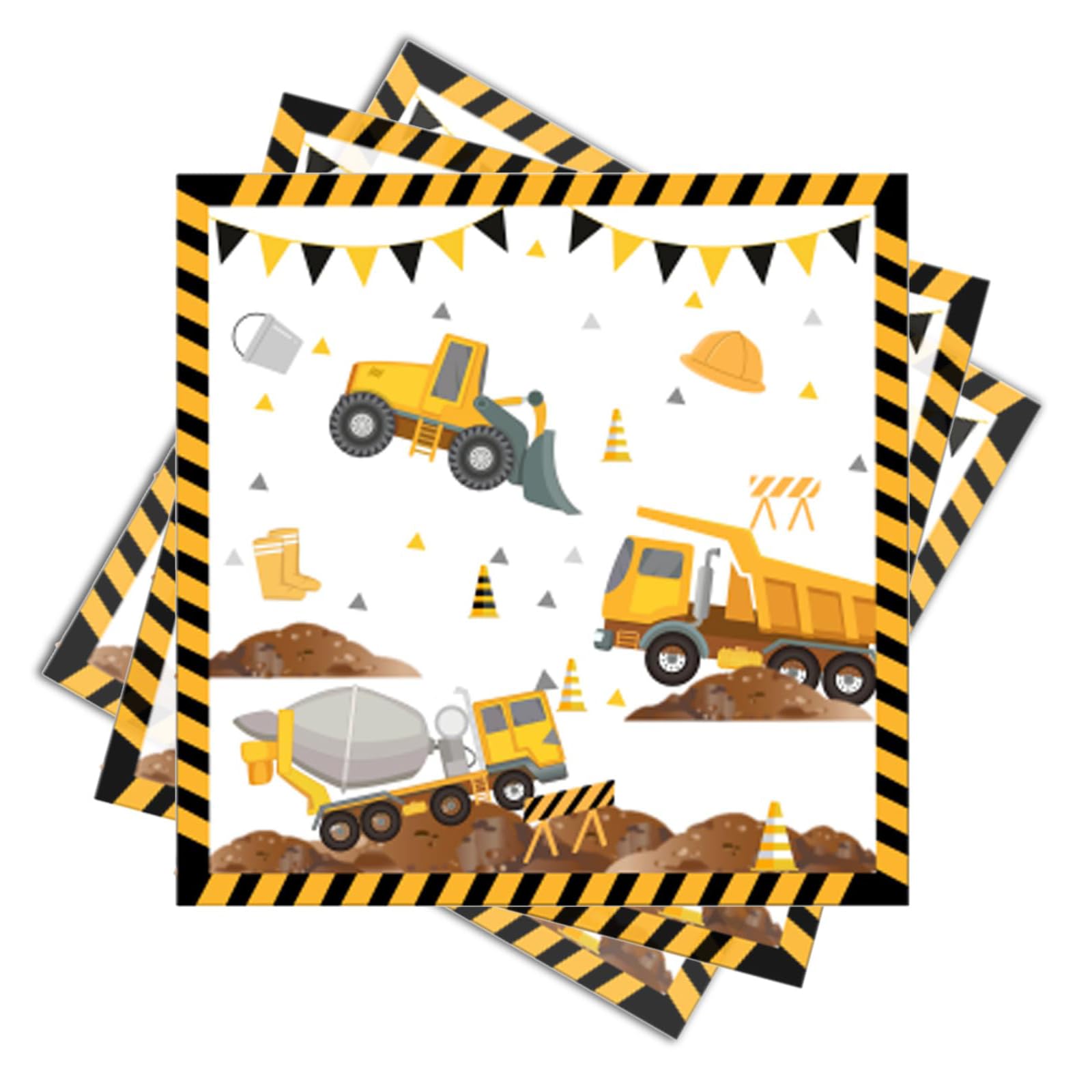 Nymora 20 Count Digger Birthday Decorations Construction Party Decorations, Excavator Themed Paper Napkins for Kids Construction Shower Party Supplies โ image 1