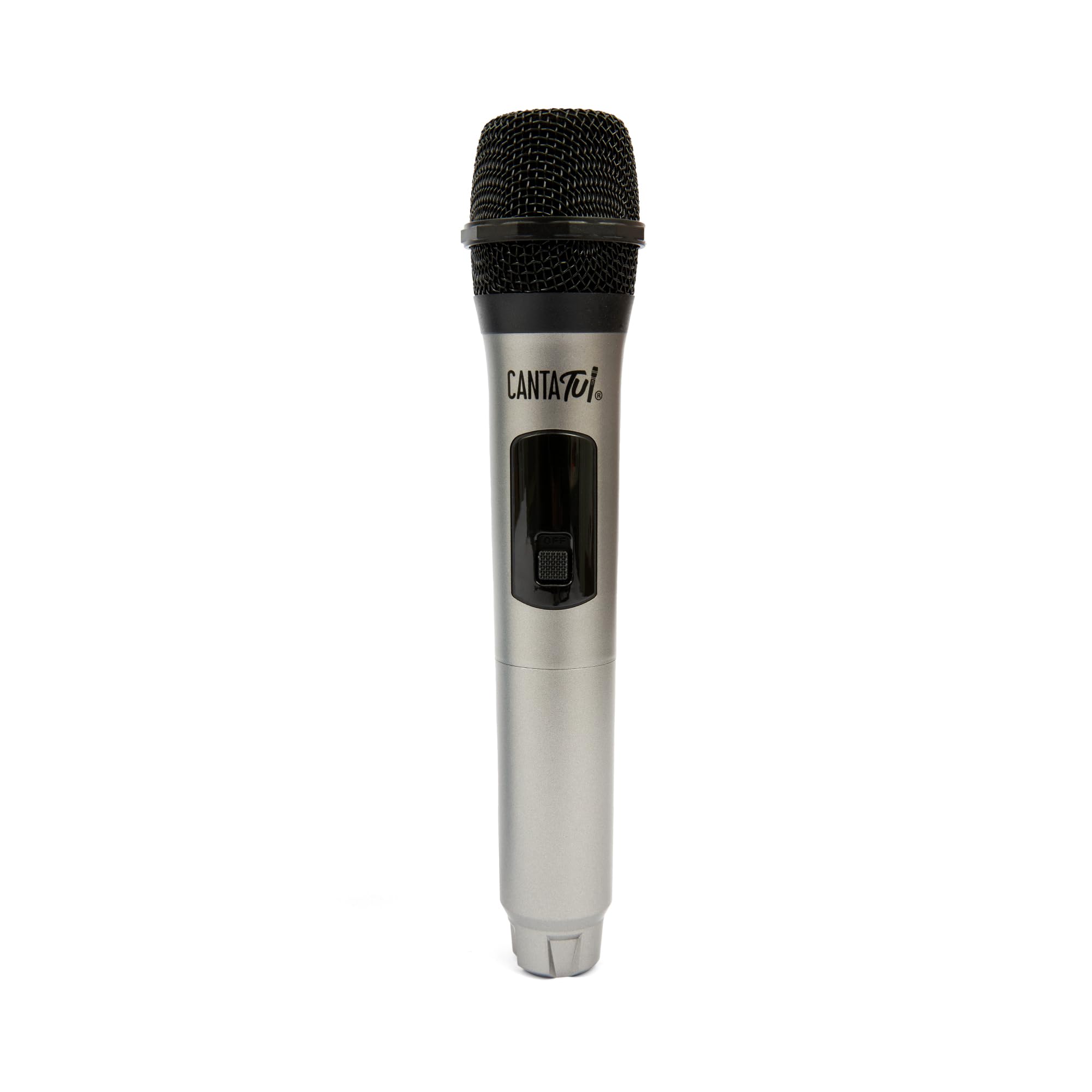 CANTA TU Tu Karaoke Microfono Wireless Pro 2023, Microfono Senza Fili, Frequenza 2402MHz-2480MHz, 4 Colorazioni Disponibili, Compatibile PRO 2023, Ideale per Duetti, Grigio Metallizzato