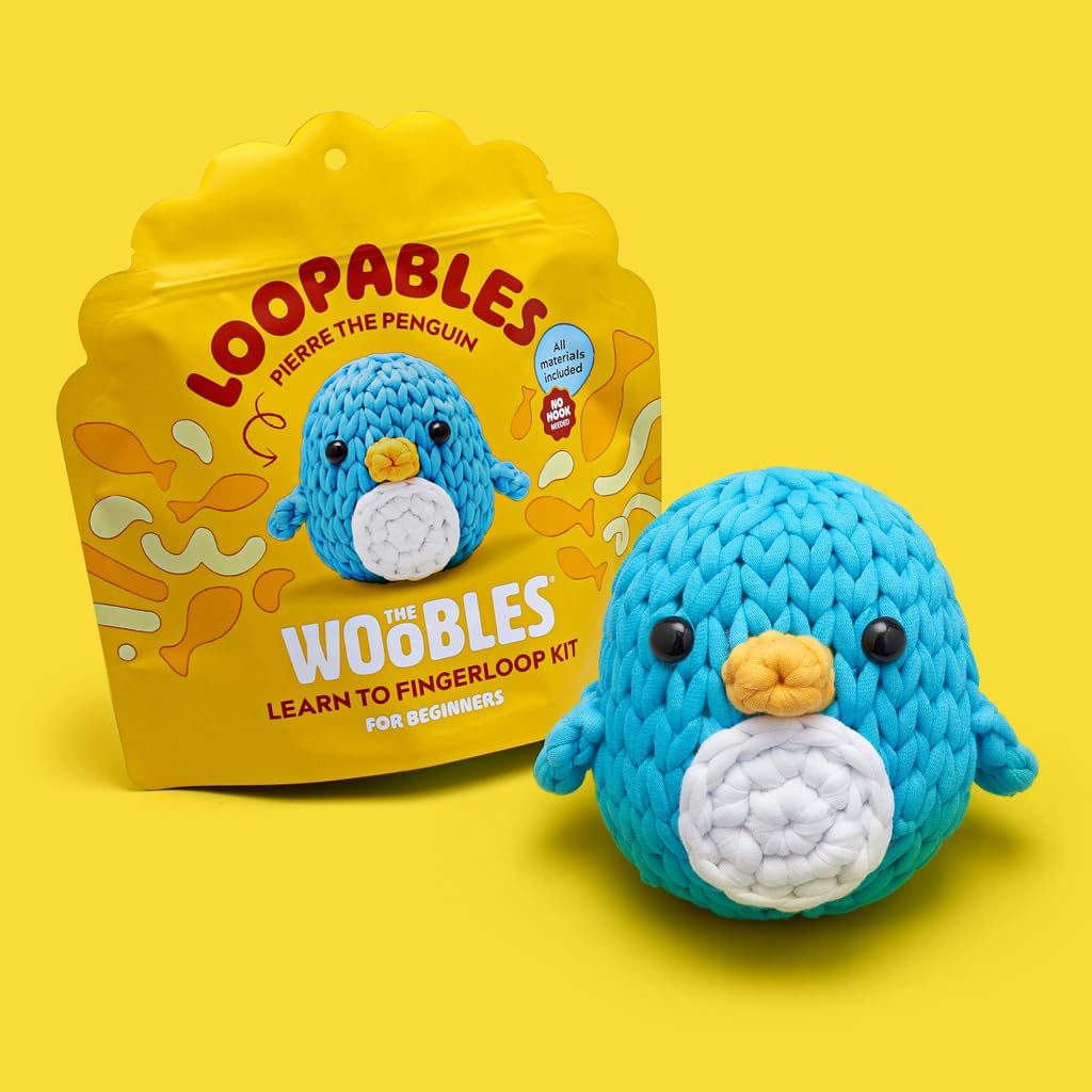 The Woobles Crochet Kit for Beginners with Easy Peasy Loopable Yarn, As Seen on Shark Tank - Easy Arts and Crafts Knitting & Crochet Animals Kit with Step-by-Step Video Tutorials (Pierre the Penguin) - 3