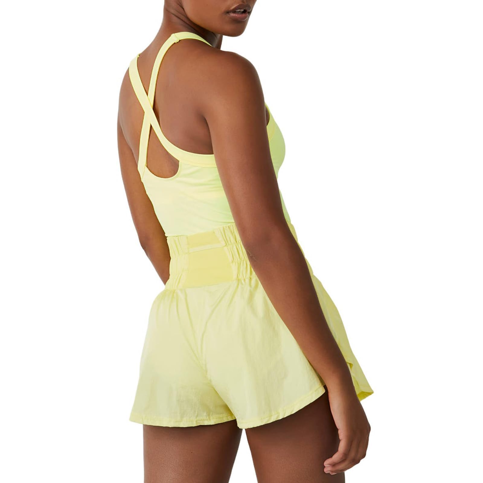 Vestito da tennis senza maniche da donna Skorts Allenamento attivo Tennis Dress con pantaloncini sotto Golf Athletic Pagliaccetto