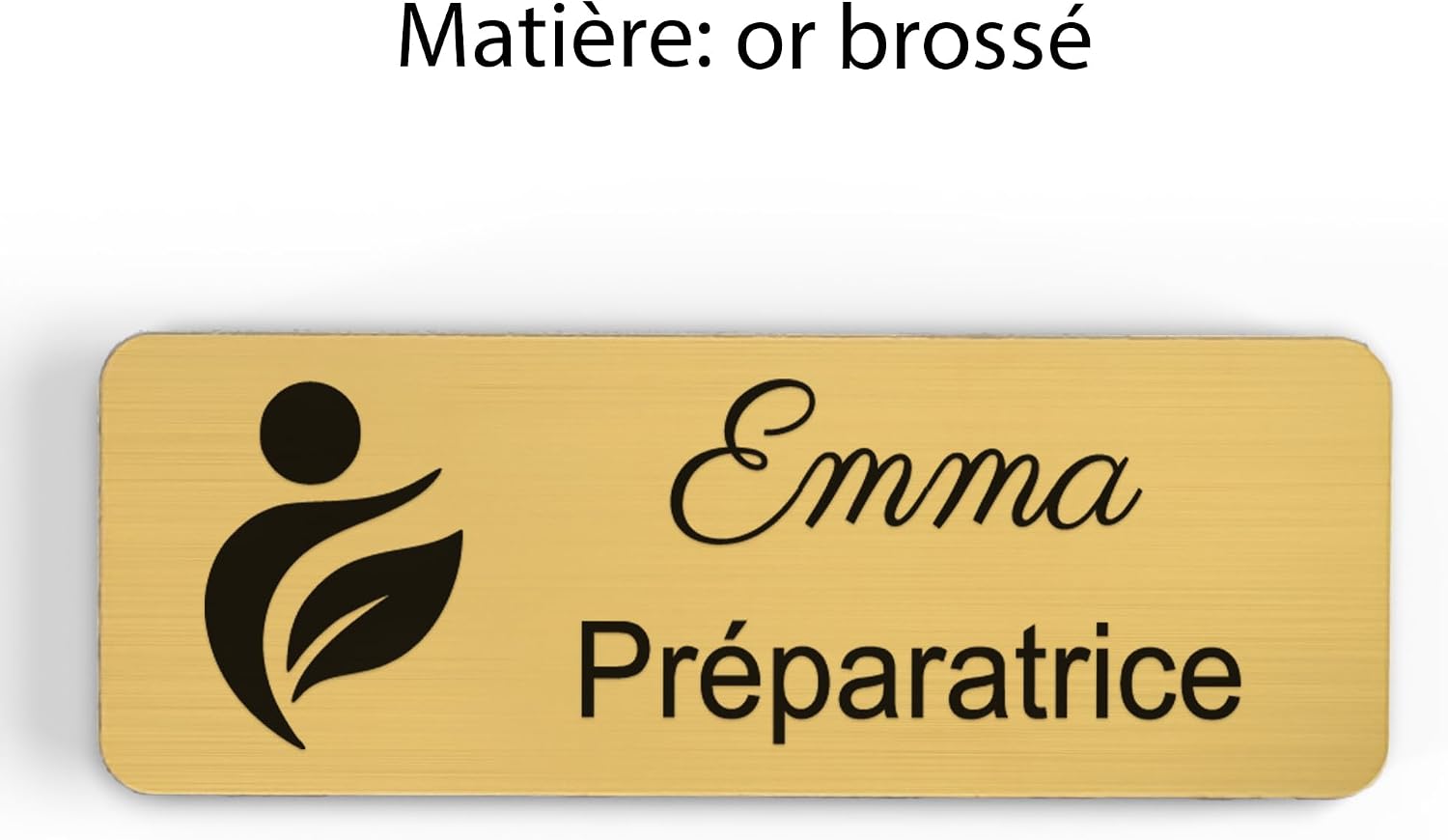 Badge préparatrice pharmacie personnalisé gravé - modèle mortier - bois ou acrylique - Mise en situation et utilisation