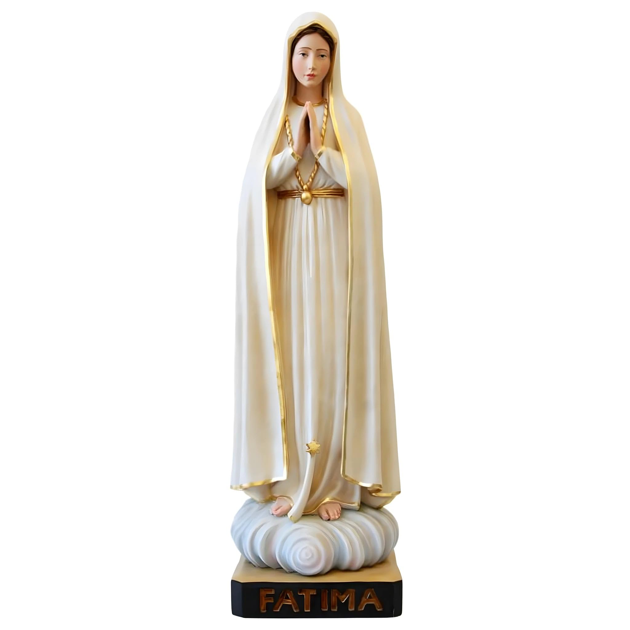 Dolfi | Pilgrim Madonna of Fatima in Fibreglass 100 cm | Hand-Coloured Wood in Val Gardena | Nativity Figure