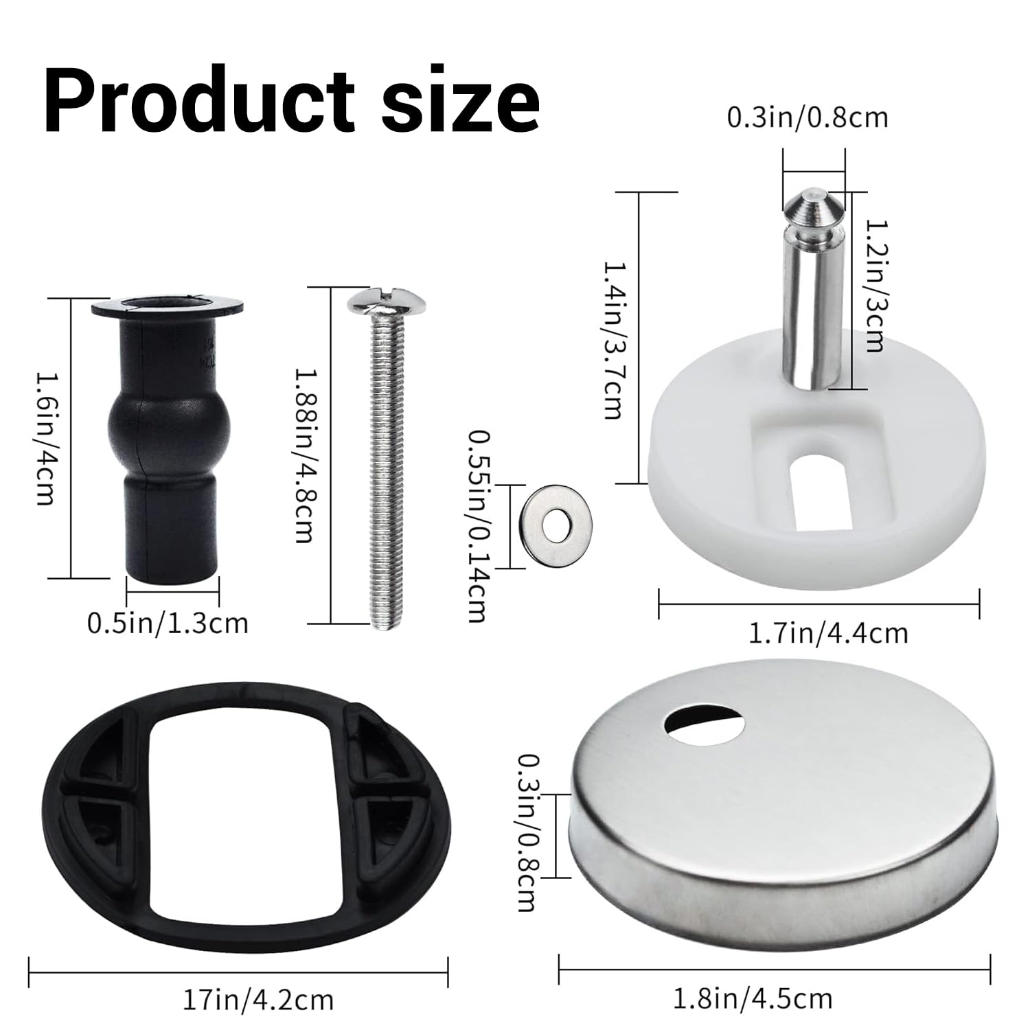Toilet Seat Fixings - 4 Pack | Quick Release Hinges | Easy Installation | Bathroom Accessories - Image 2