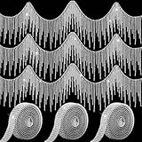 Suncalla 3 Yard Rhinestone Fringe Trims and 3 Yard Self Adhesive Rhinestone Ribbons Bling Strip Tapes Crystal Diamond Tassel Chain for Sewing Crafts DIY Clothing Wedding Dress Accessories