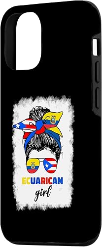 Miniatura 2 de Funda para iPhone 1212 Pro, mitad ecuatoriana y puertorriqueña Rico Ecuador Flag Girl Mix